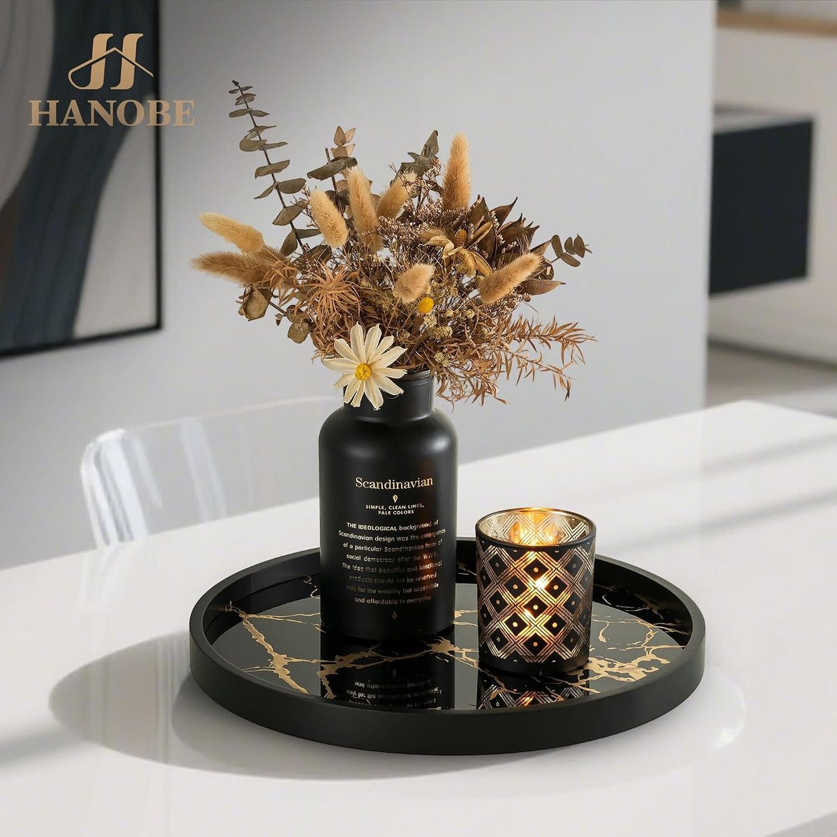 Decorative Tray for Home Decor round Serving Trays for Coffee Table