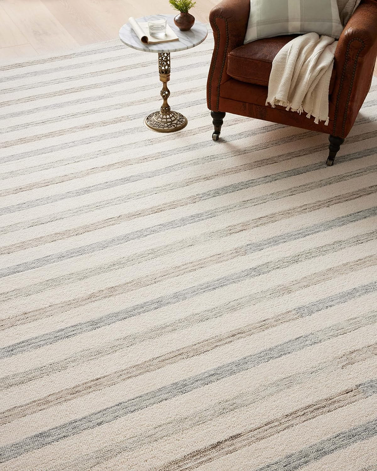 Chris Loves Julia, Chris Collection CHR-05 Ivory/Slate 2'-3'' X 3'-9'', .50" Pile Height, Accent Rug