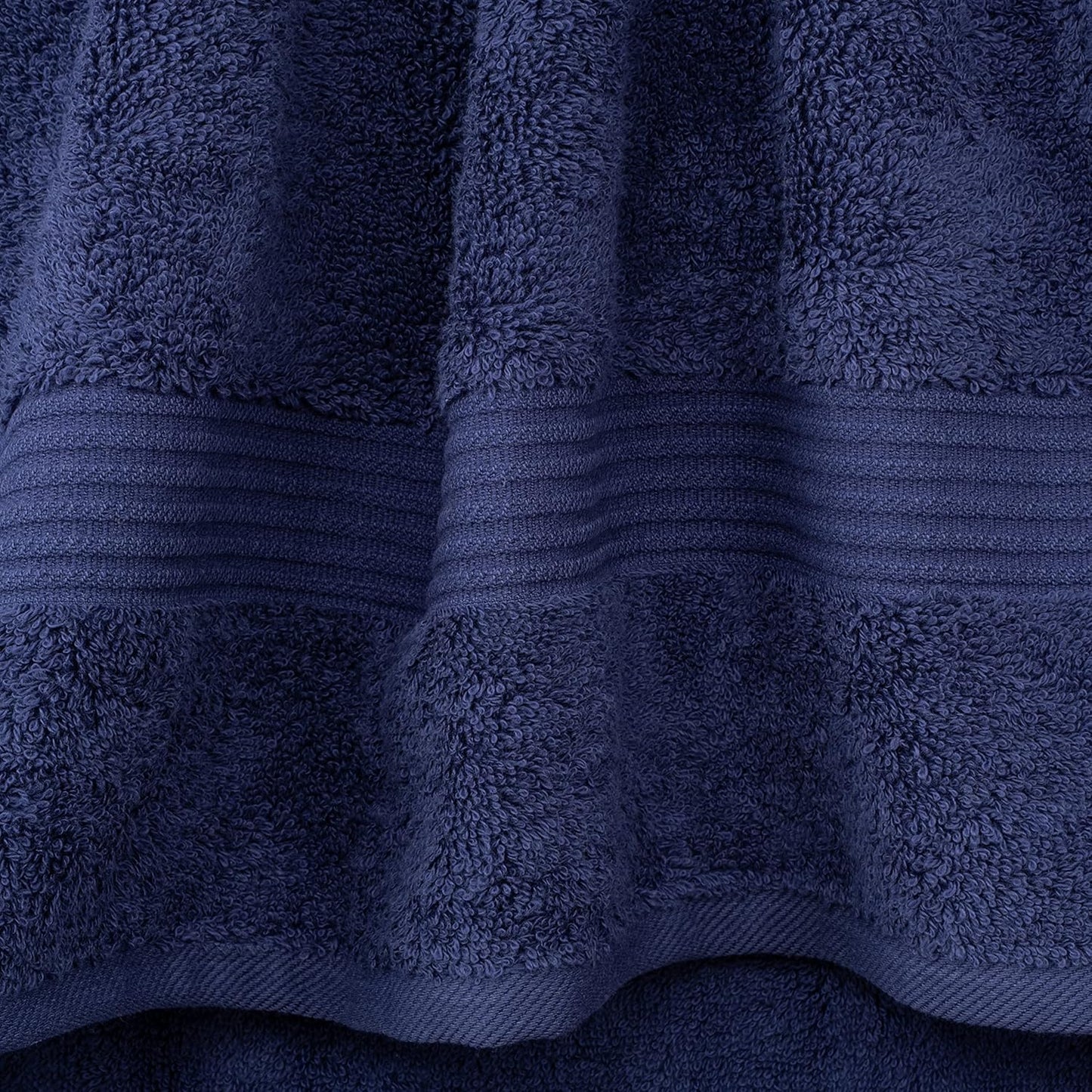 Cotton Turkish Towel Set, Soft Absorbent Quick Dry, 6 Piece Towel Set, Navy Blue