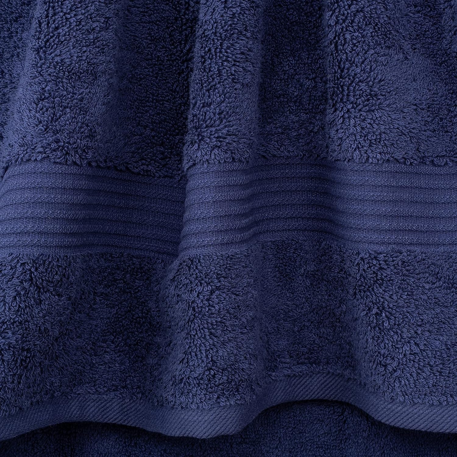 Cotton Turkish Towel Set, Soft Absorbent Quick Dry, 6 Piece Towel Set, Navy Blue