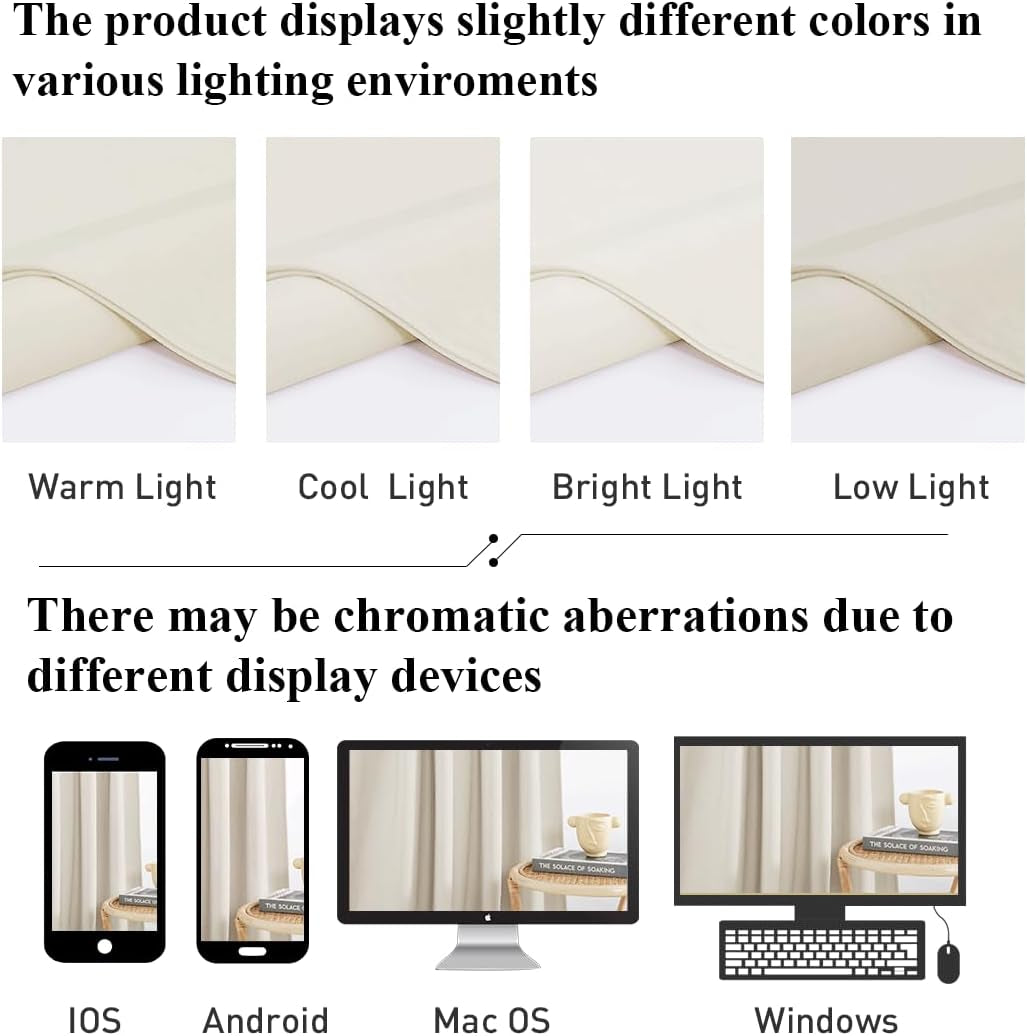 Beige Velvet Curtains, Elegant Home Decor Back Tab Privacy Thermal Insulating Window Drapes, W52 X L84 Inches, 2 Panels