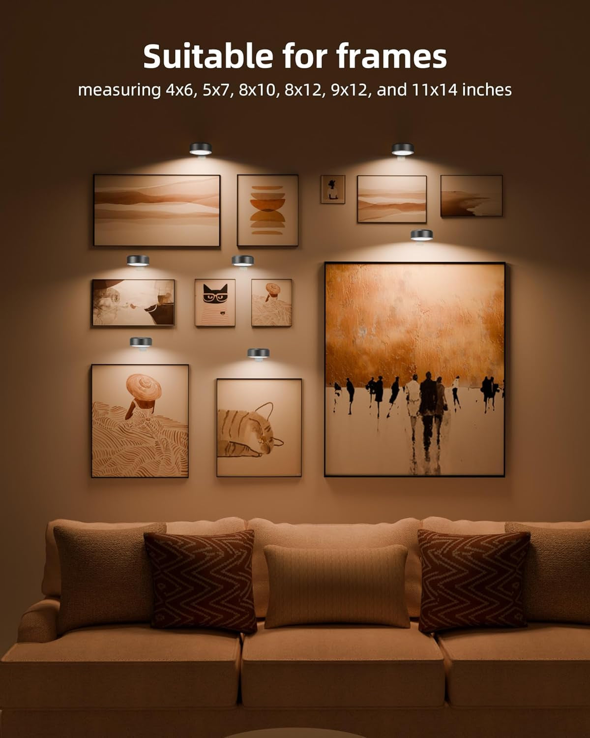 Picture Lights for Wall,2000Mah Rechargeable Battery Magnetic Poster Lights with 3 Color Temps(3 Pack)