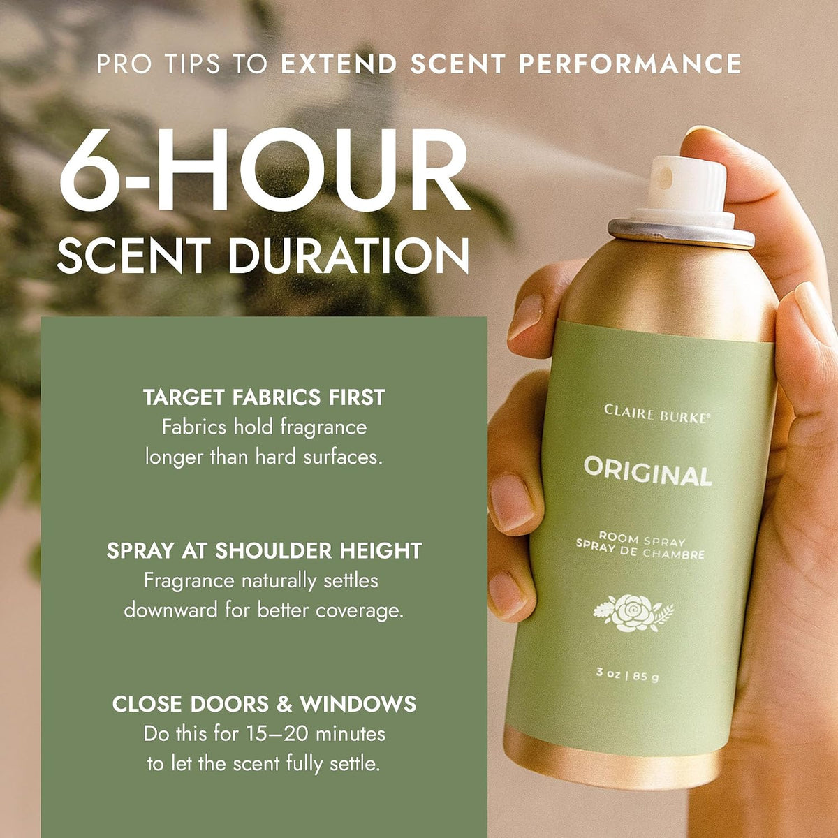 Original Scent Room Spray, 3 Oz - Fresh Home Fragrance & Air Freshener, Natural Scent Home Fragrance, Long Lasting Natural Air Freshener