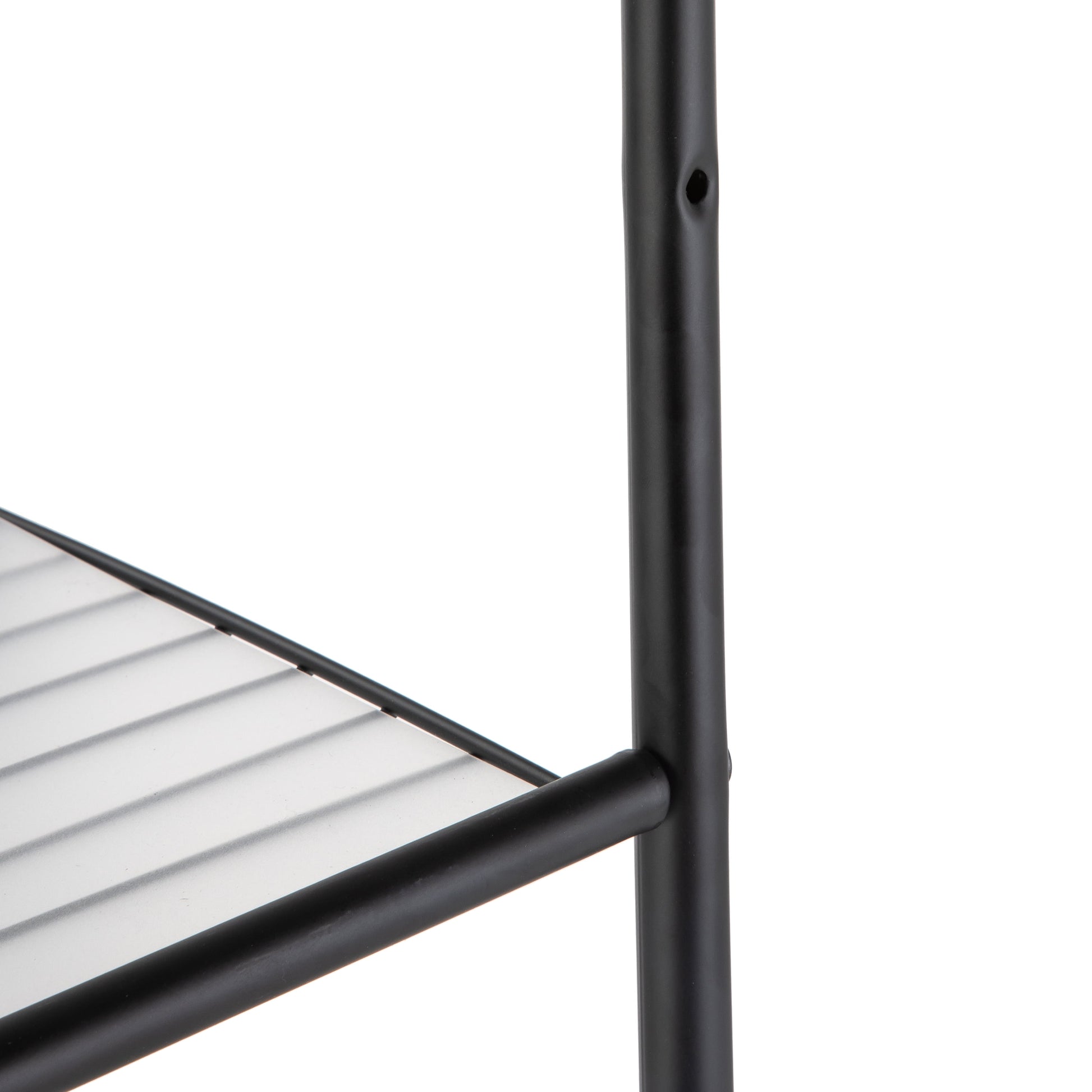 Matte Black Steel 5-Shelf Bathroom Storage Tower Unit