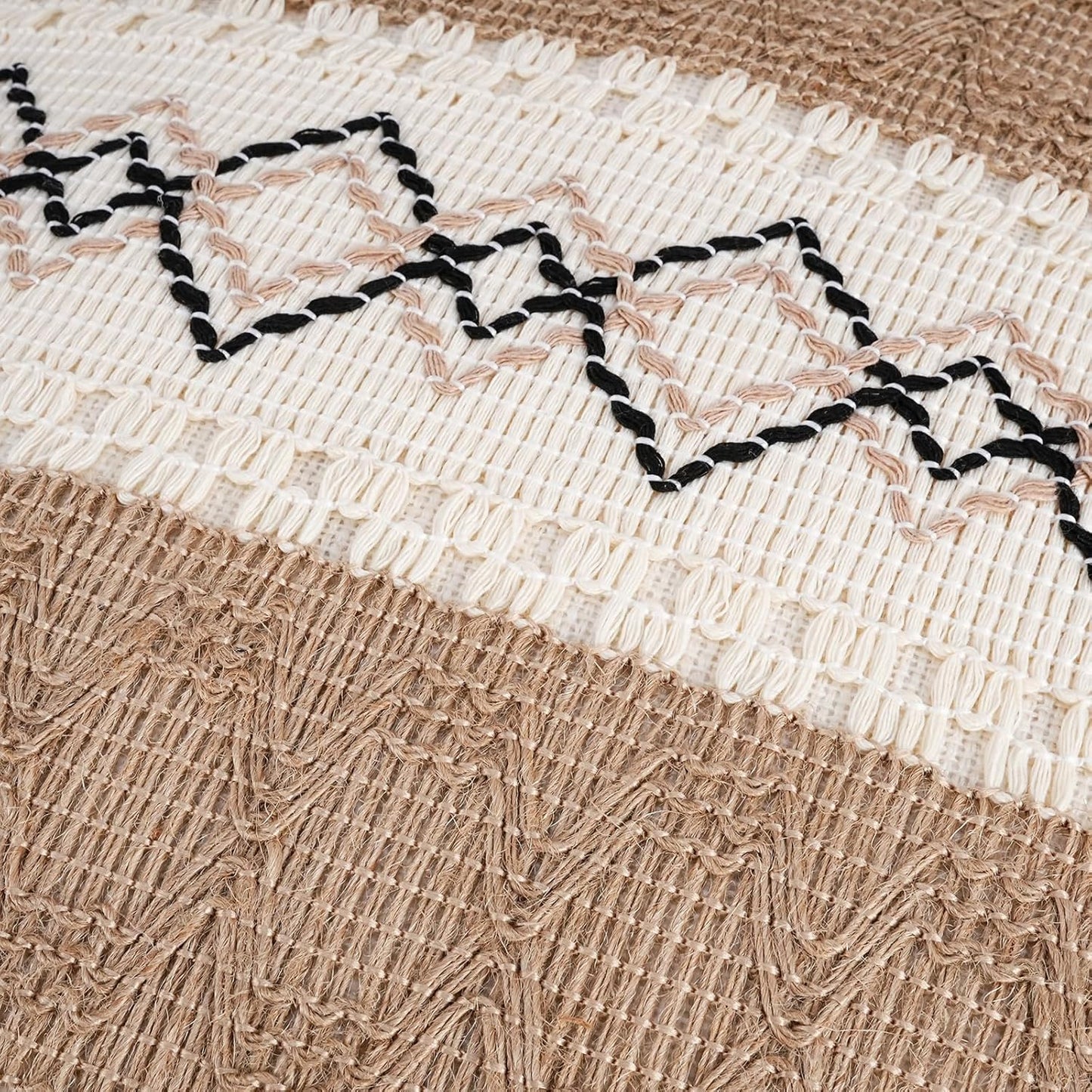 Pack of 2 Boho Throw Pillow Covers 18X18 Inch Farmhouse Decorative, Beige Modern