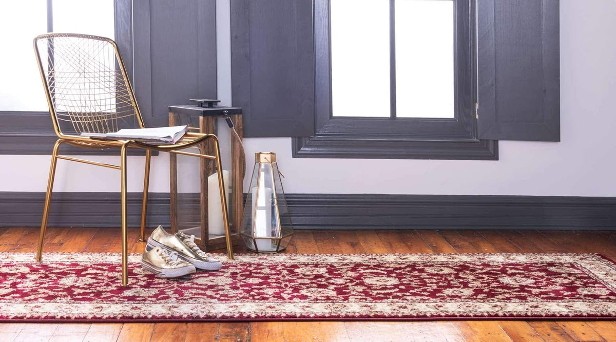 Voyage Collection Traditional Oriental Classic Intricate Design Area Rug (2' 7 X 10' 0 Runner, Red/Gold)