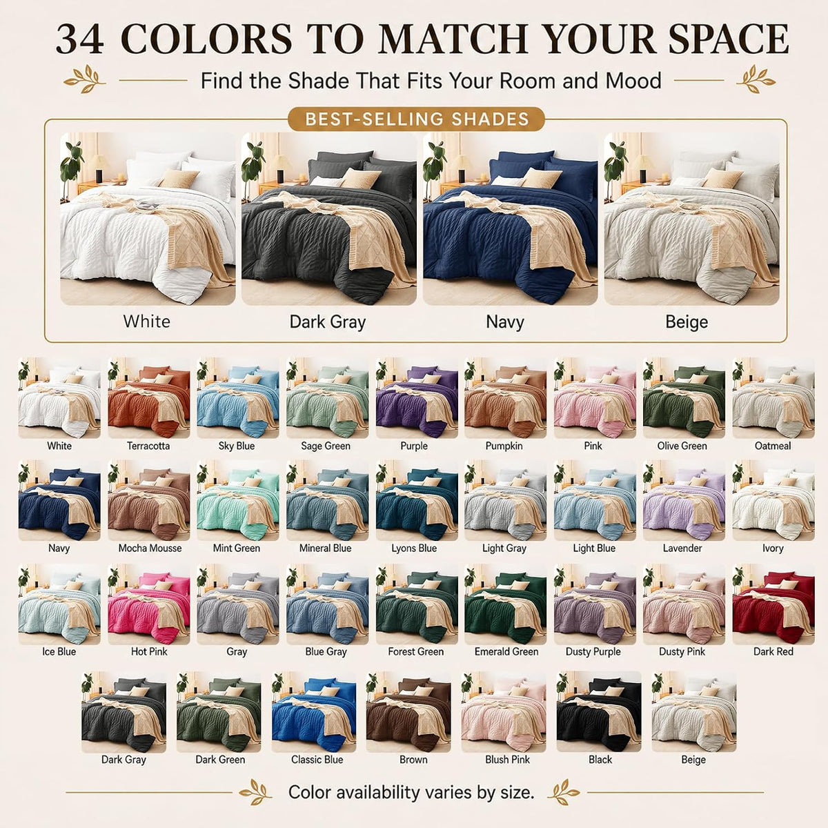 Twin XL Comforter Set, 5 Pieces Navy Blue Seersucker Bed in a Bag