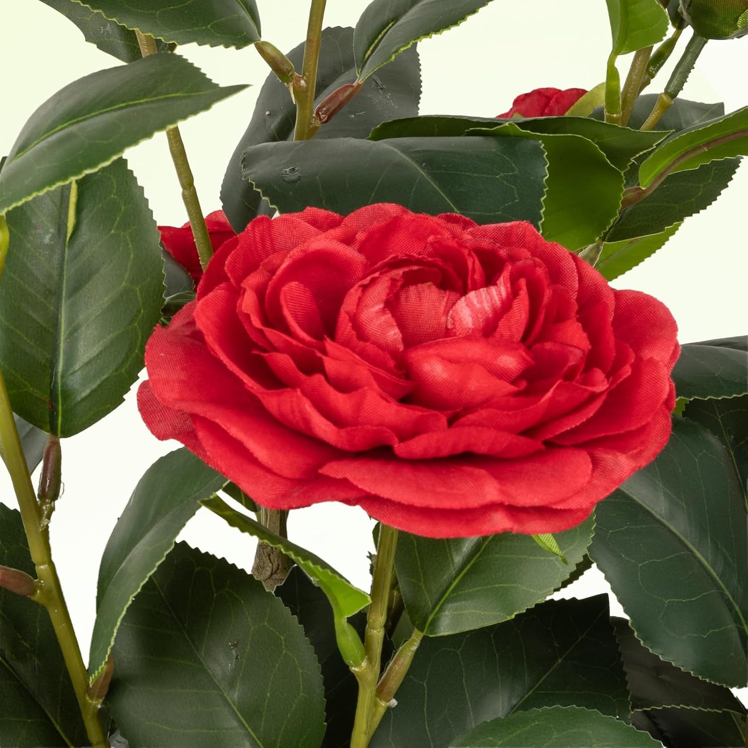 38” Artificial Camellia Tree Plant, in Pot with Red Flowers, 2 Packs