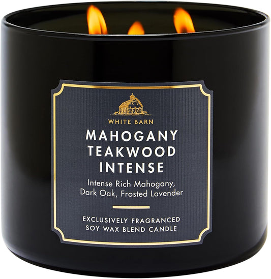 3-Wick Candle, Mahogany Teakwood Intense, Soy Wax Blend