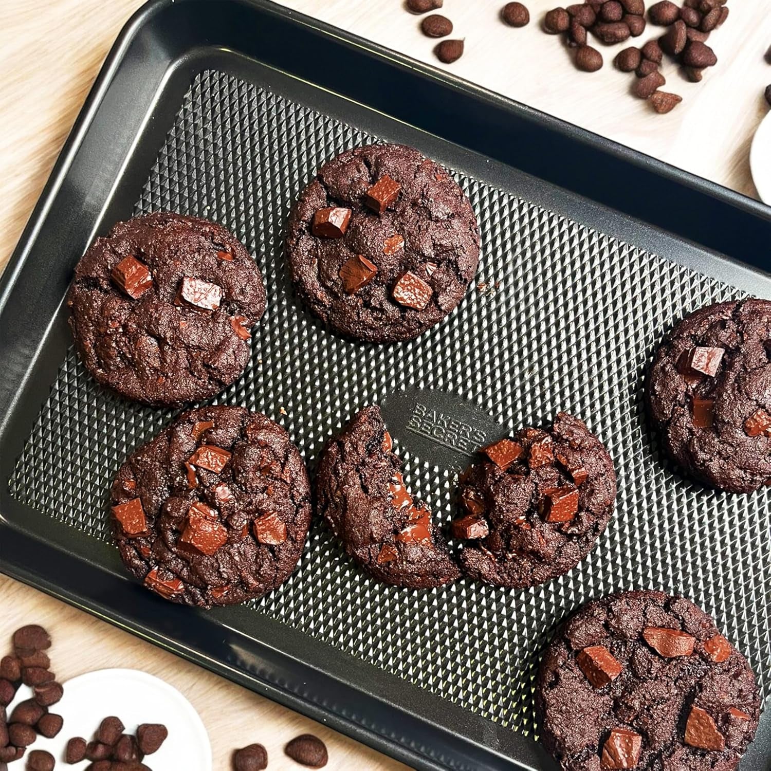 Baking Sheet Pan Set, 3X Cookie Sheets for Oven, Diamond Texture Premium Air Flow Circulation, Set of 3 Baking Trays