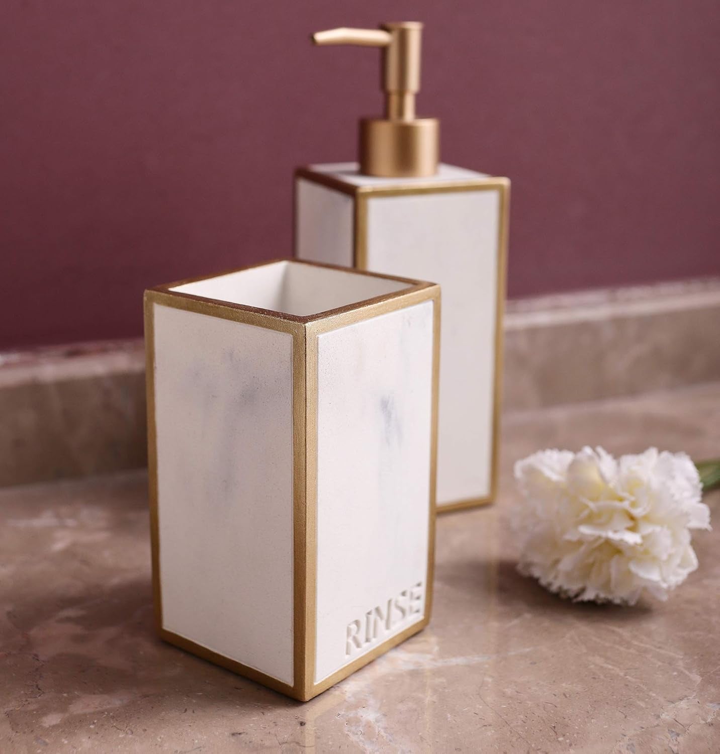 Bathroom Accessories Set, Farmhouse Bathroom Decor,4 Pcs Set 