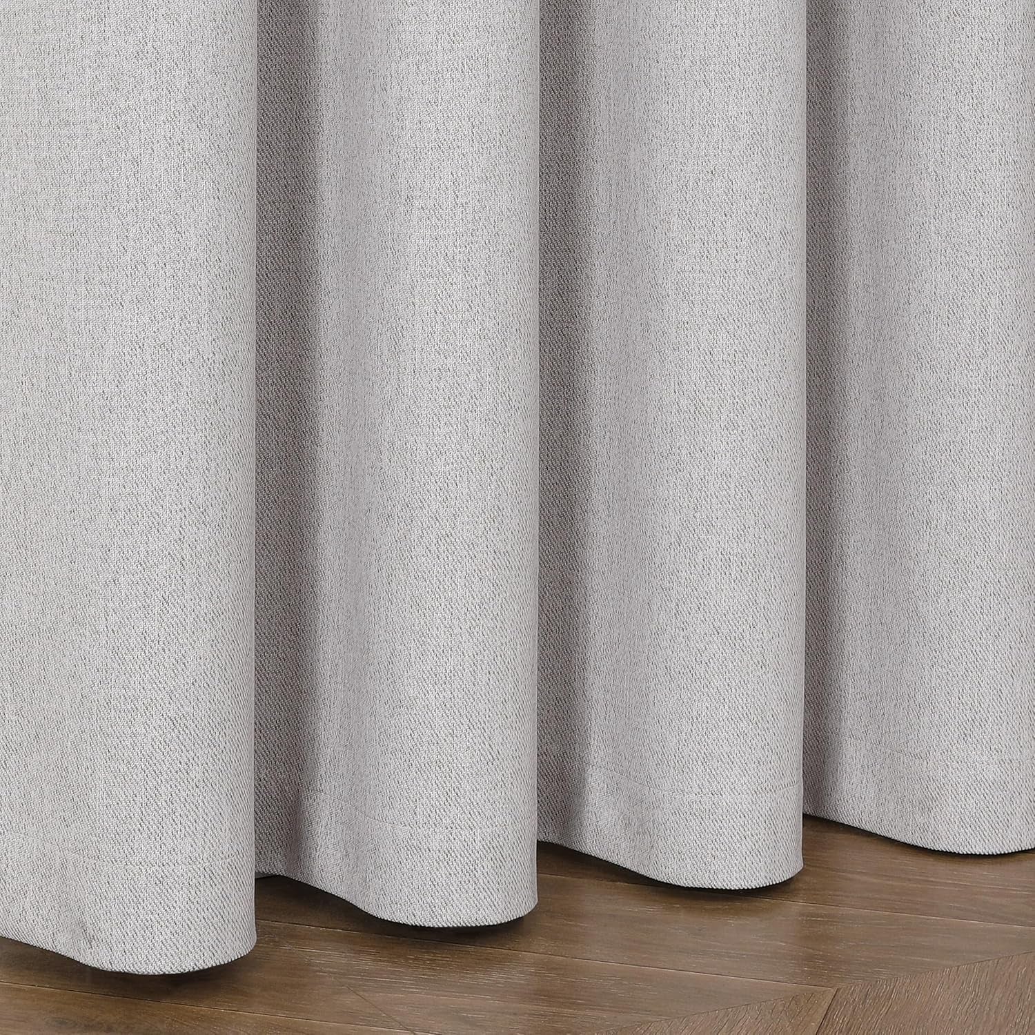 100% Blackout Curtains 84 Inch Long 2 Panels Set, Thermal Insulated Long Curtains& Drapes 2 Burg, (Greyish White, W52 X L84 Inch)