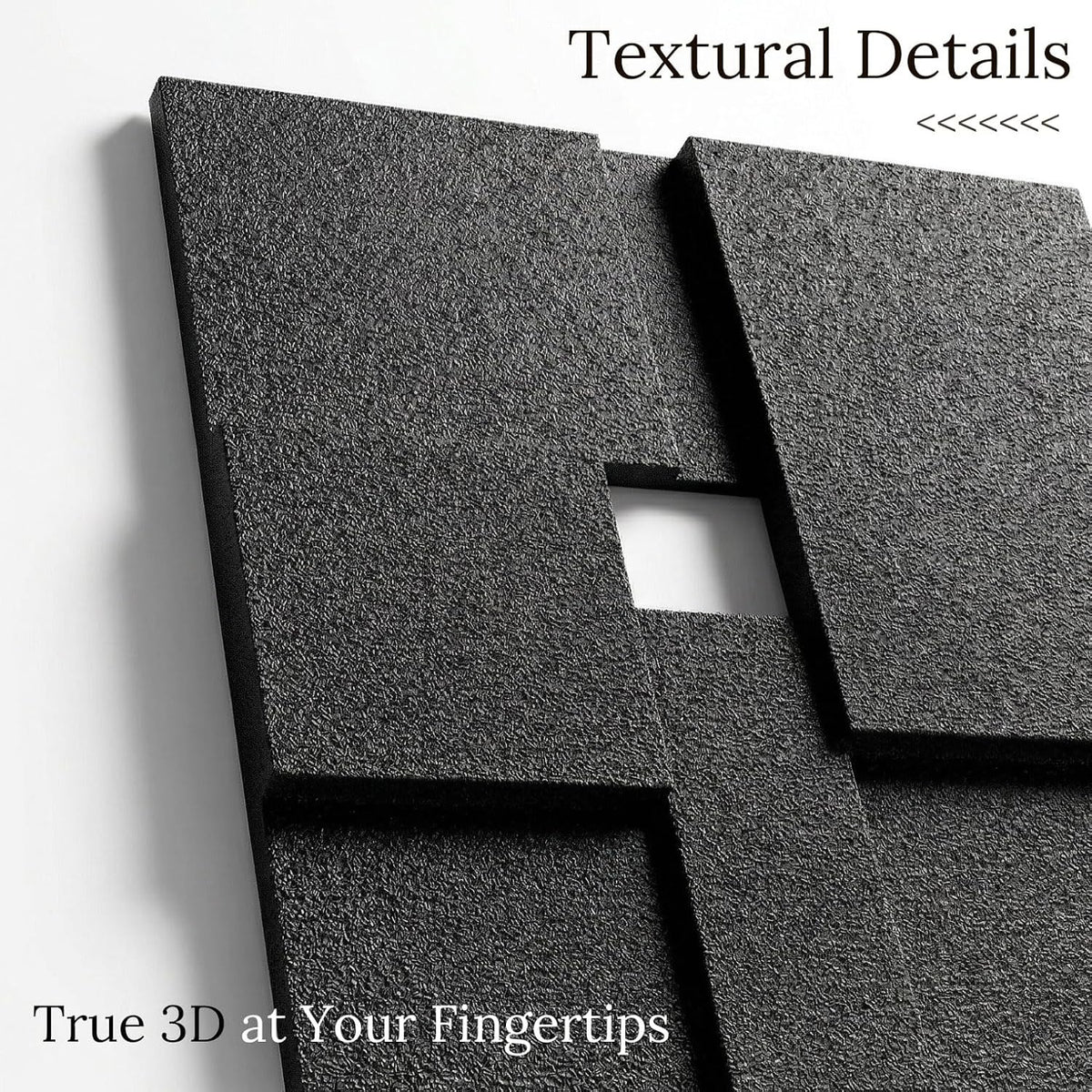 3D Modern Wall Art, Black and White Abstract Decor, 16X24 In