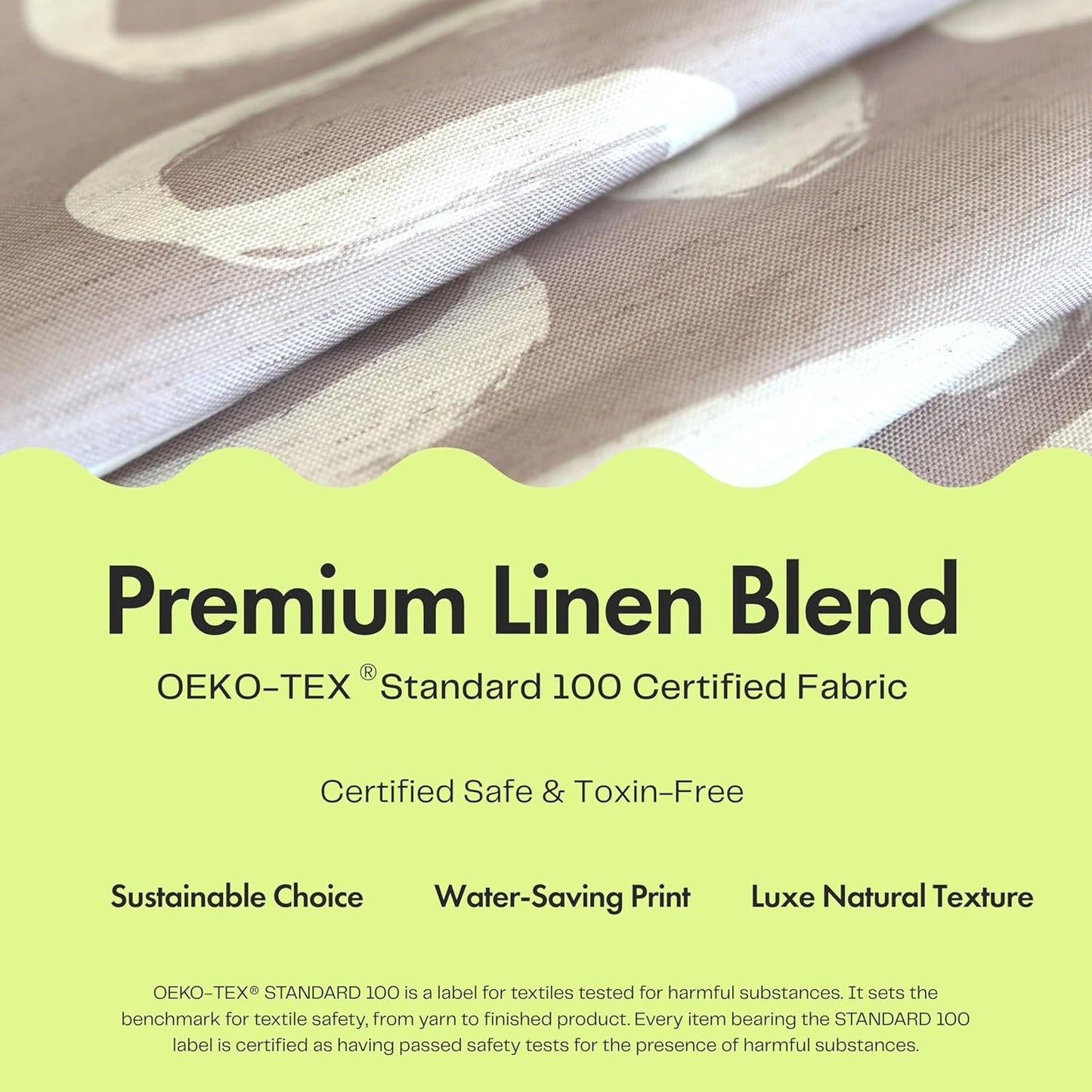 Linen Beige White Abstract Print Shower Curtain - Boho Pattern - Modern Minimalist Home Decor - Neutral Scandi Style, 72X72 Inches (Linen Lines)