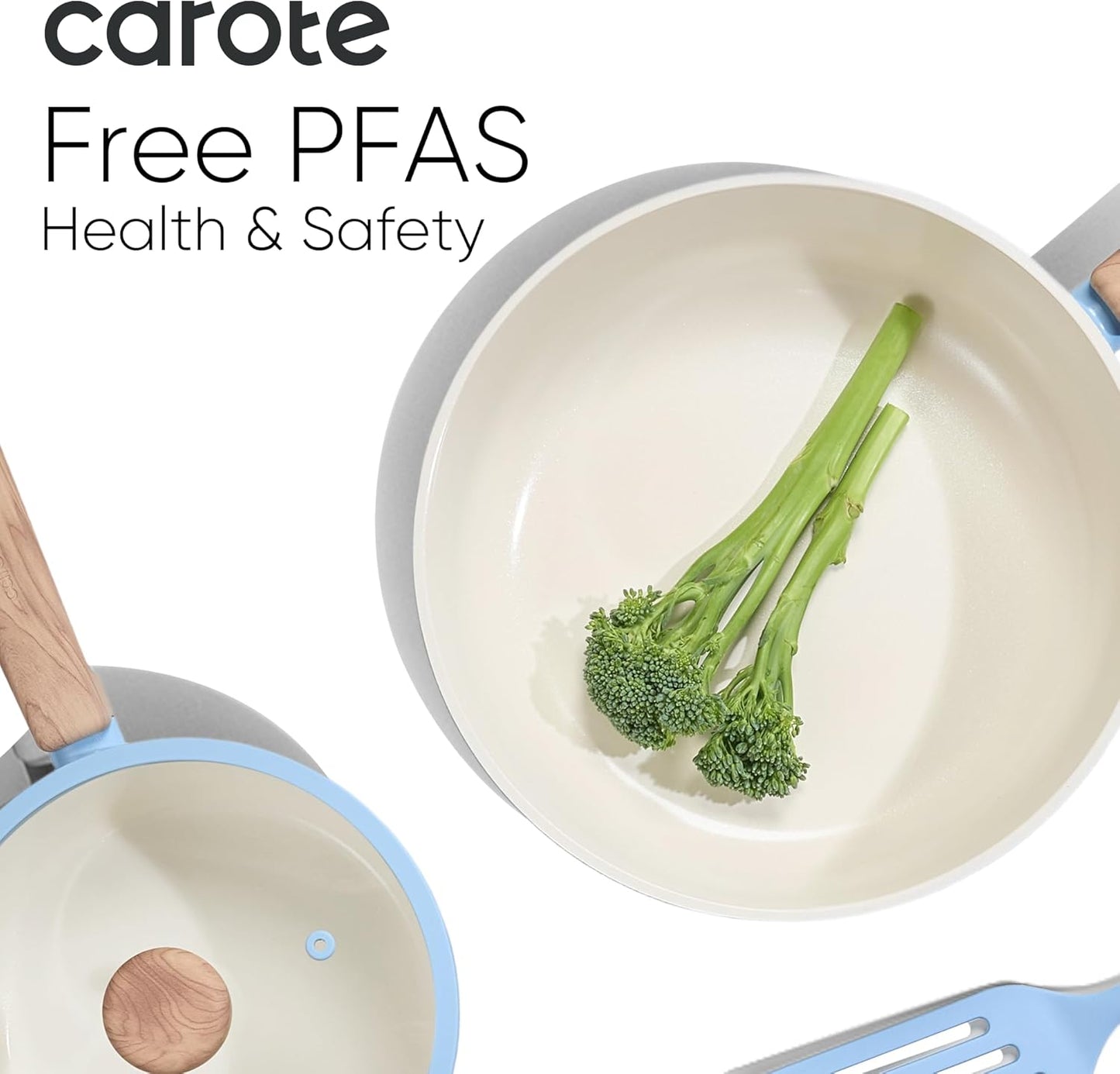 24Pcs Ceramic Cookware Set, Pots and Pans Non Stick Kitchen Cookware Sets, Pots and Pans Set Cooking Set with Knife Set