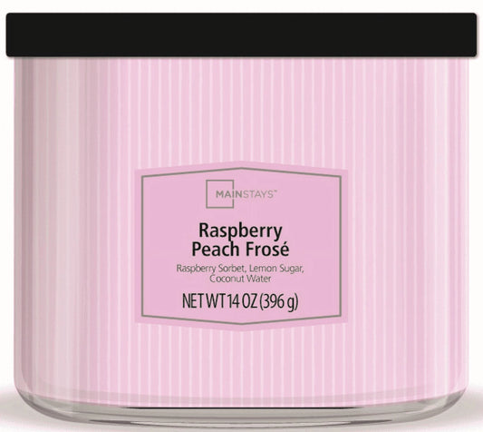 3-Wick Textured Wrap Raspberry Peach Frose, 14-Ounce