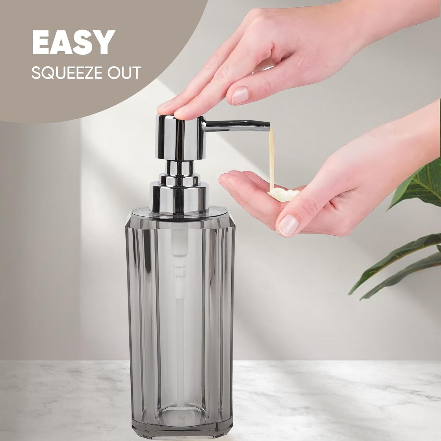 4 Piece Premium Acrylic Bathroom Accessory Set, (Brushed Gray)