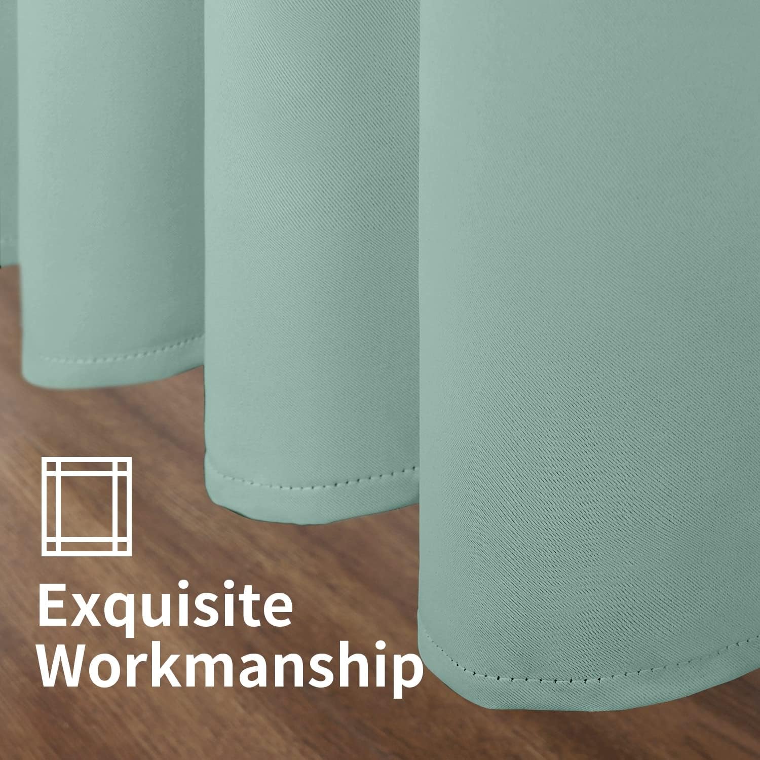 Light Sage Green Blackout Curtains - 84 Inch Length Thermal Insulated Drapes with Grommet Room Darkening Spring Decor, 2 Panels, 52 X 84 Inch