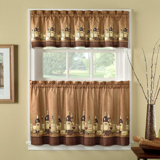 Industries Wines Kitchen Curtain Set 36-Inch Length
