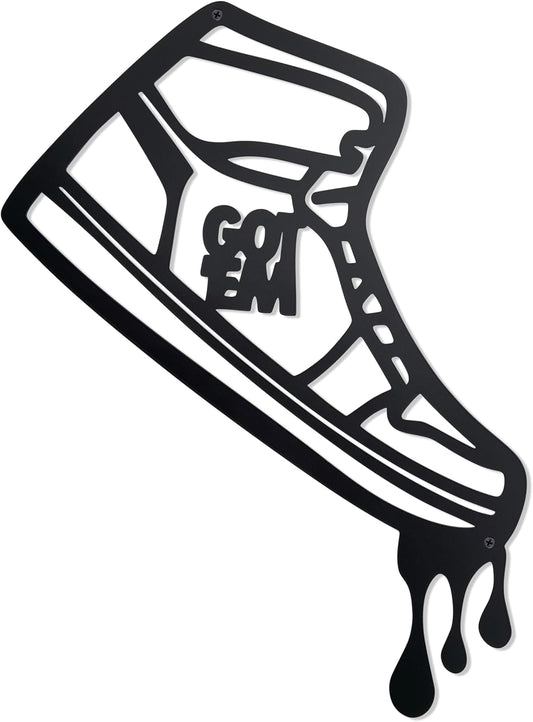 Metal Sneaker Wall Decor,Teen Boy Room Decor (15.5 * 10.8 Inch), Black