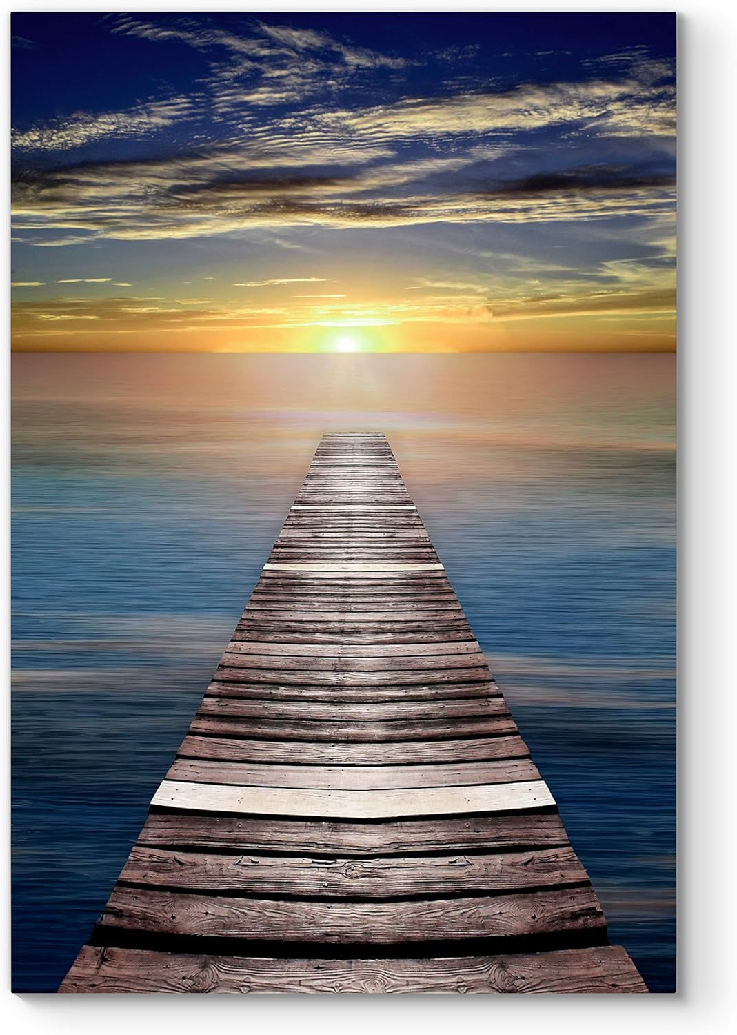 Canvas Nature Wall Art, Home Scenic Paintings & Prints, Calm Caribbean Dusk Glam, Romantic Modern Wall Hanging Decorations- 24"X36" LT06