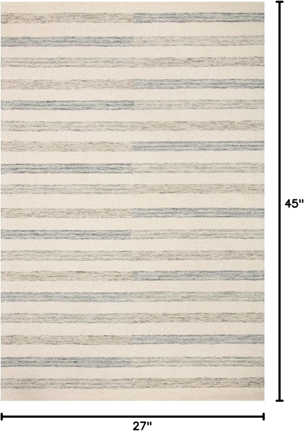 Chris Loves Julia, Chris Collection CHR-05 Ivory/Slate 2'-3'' X 3'-9'', .50" Pile Height, Accent Rug