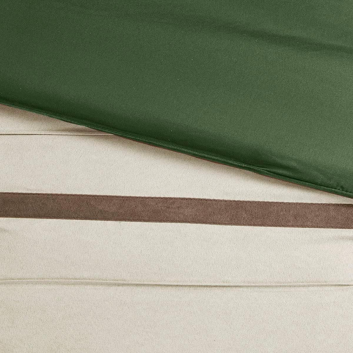 California King Cozy Comforter Set-Luxury Faux Suede Design, Green, (104 in X 92 In)