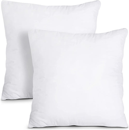 Throw Pillows Insert (Pack of 2, White) - 20 X 20 Inches