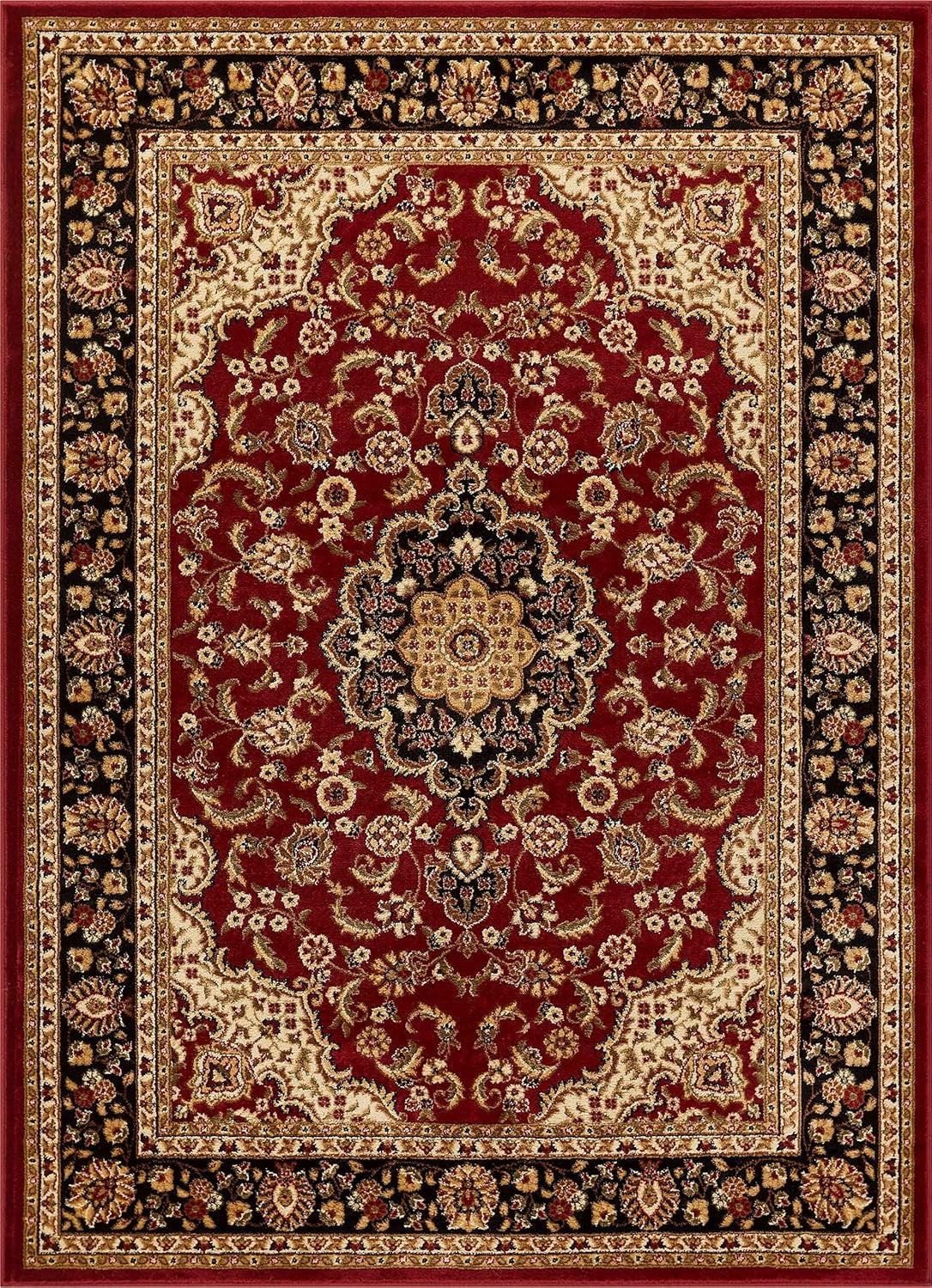 Barclay Medallion Kashan Red Traditional Area Rug (5'3" X 7'3")