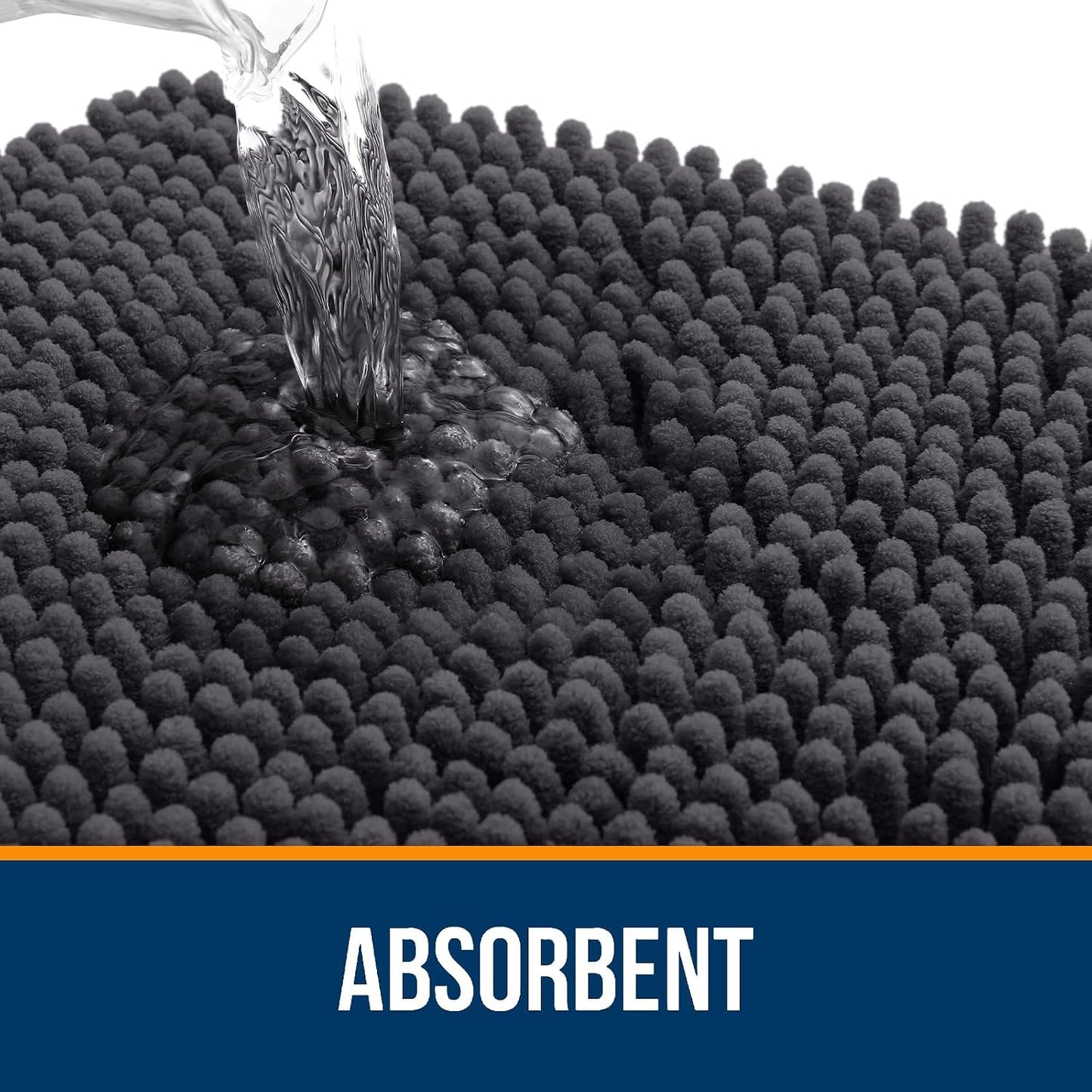 Chenille Bathroom Rugs 30X20, Extra Soft Absorbent 