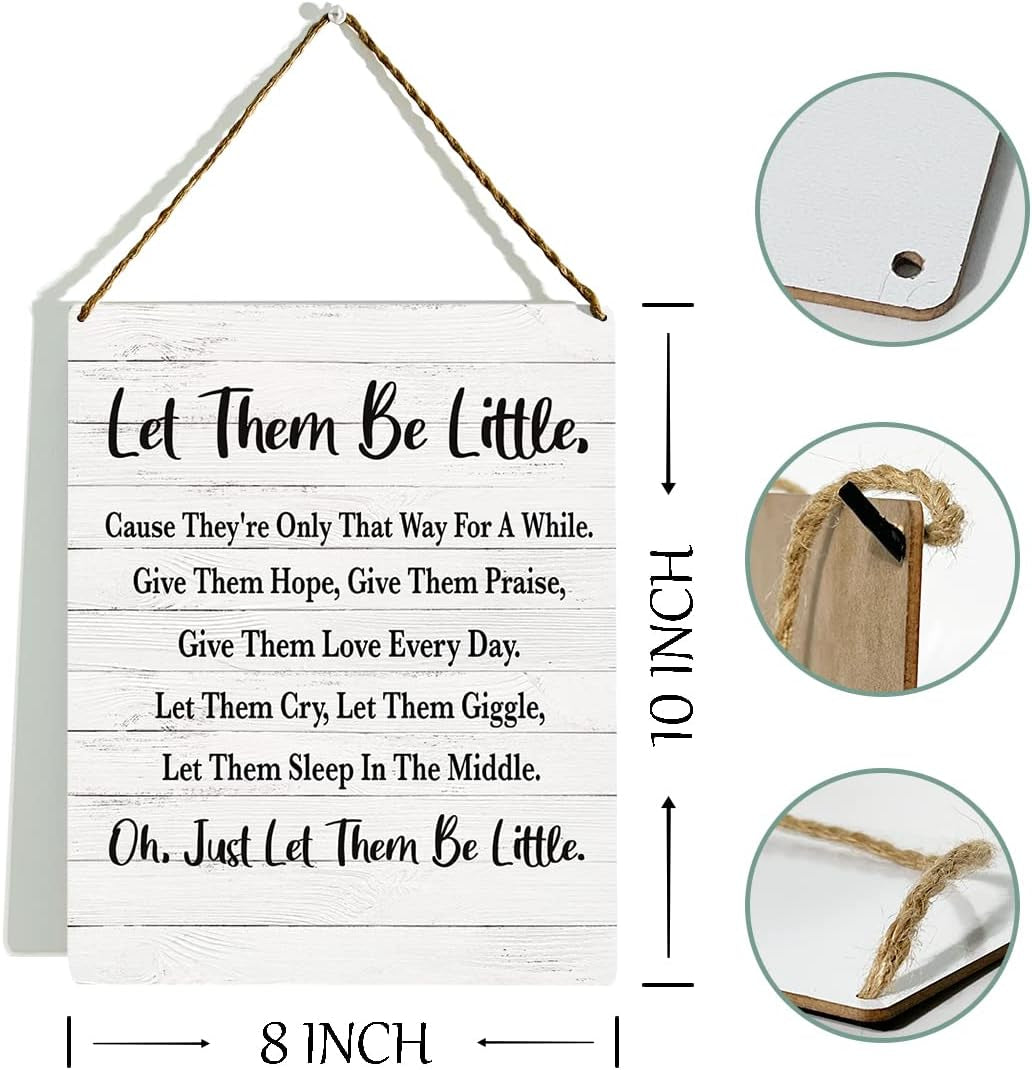 Let Them Be Little, Nursery Quotes Wall Art, Gender Neutral Nursery Art, 8X10 Inch (Gms628)