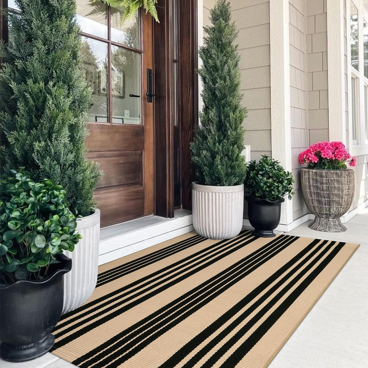 Front Door Mat 24"X51", Striped Porch Rug Outdoor Door Mat Fall Decor