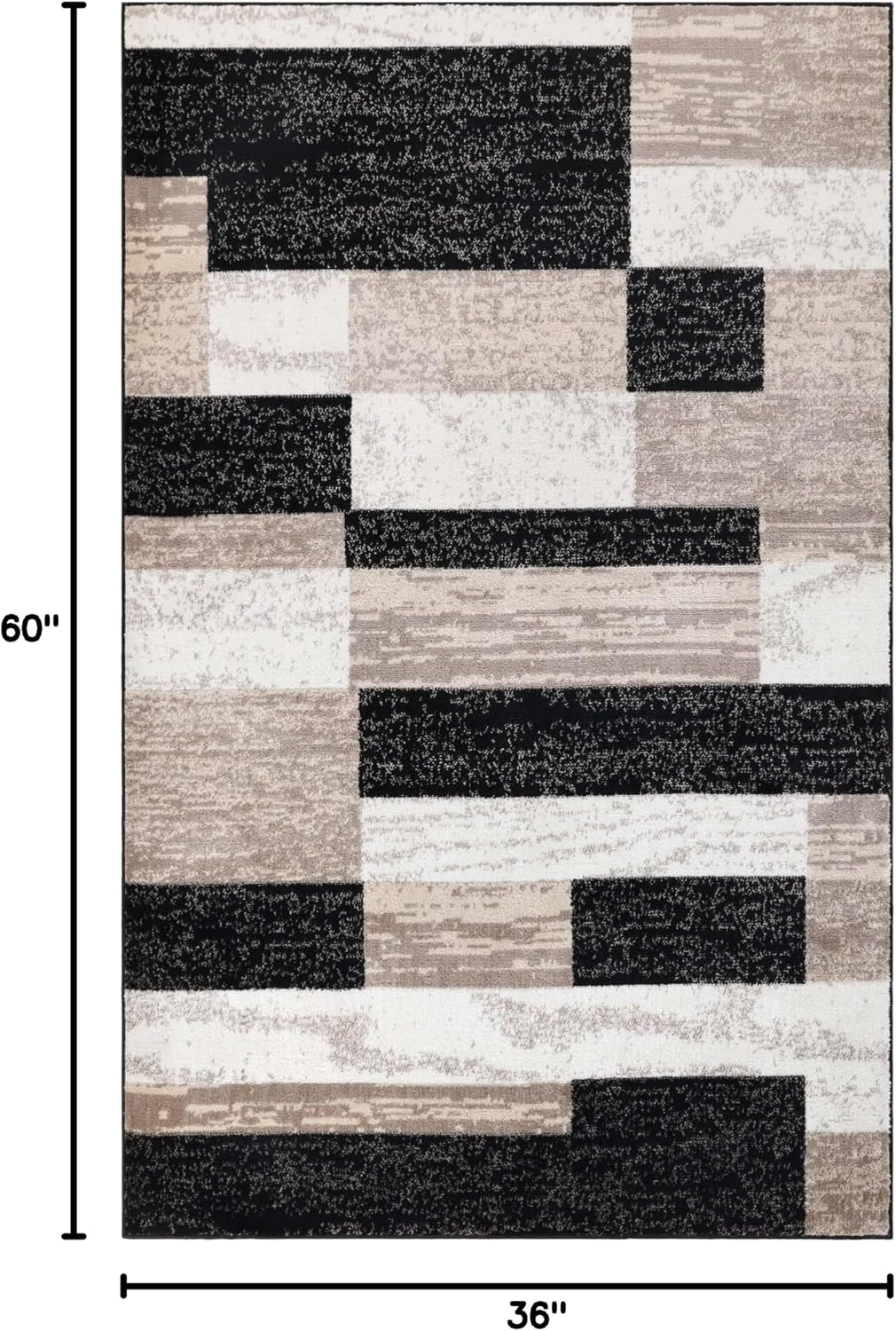 Rockwood Modern Geometric Indoor Area Rug, 3'X5', Ivory Beige