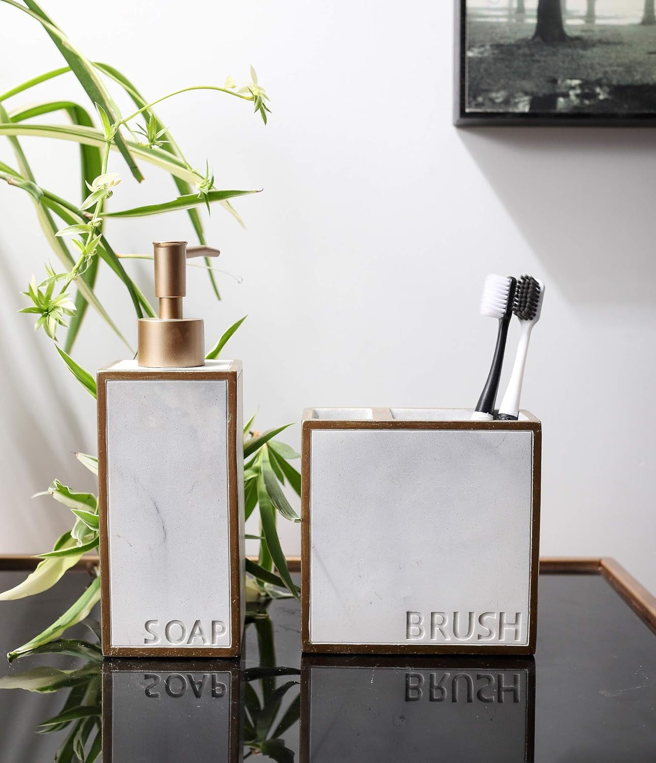 Bathroom Accessories Set, Farmhouse Bathroom Decor,4 Pcs Set 