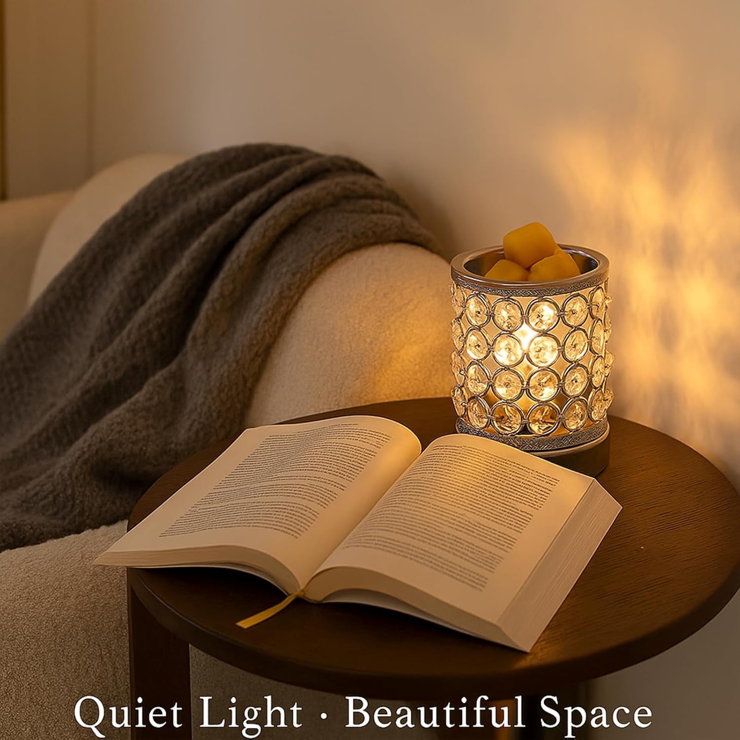 Electric Crystal Wax Melt Warmer - Bulb Heating, Elegant Crystal Design, Quickly Melts Wax Blocks, Releases Long-Lasting Fragrance