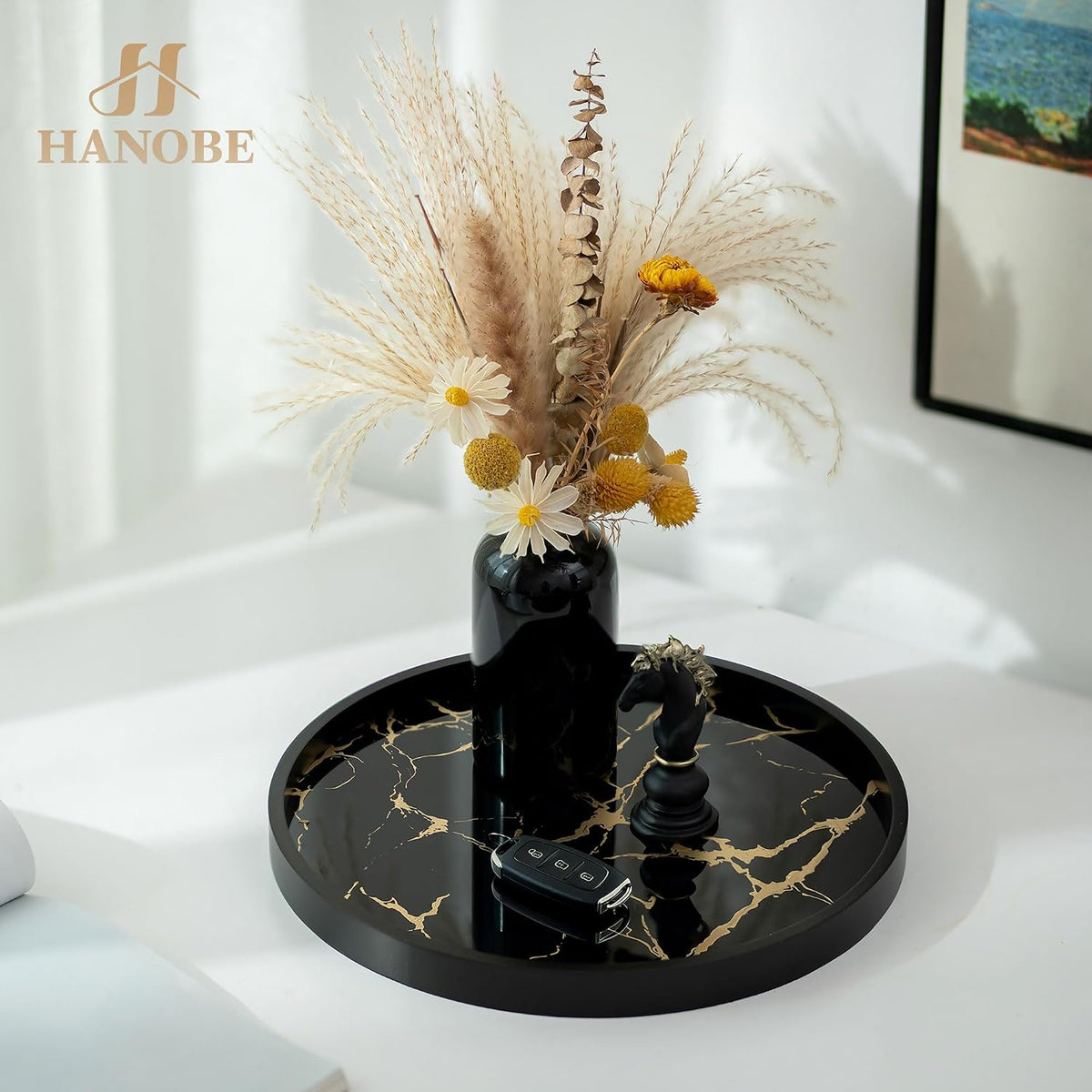 Decorative Tray for Home Decor round Serving Trays for Coffee Table