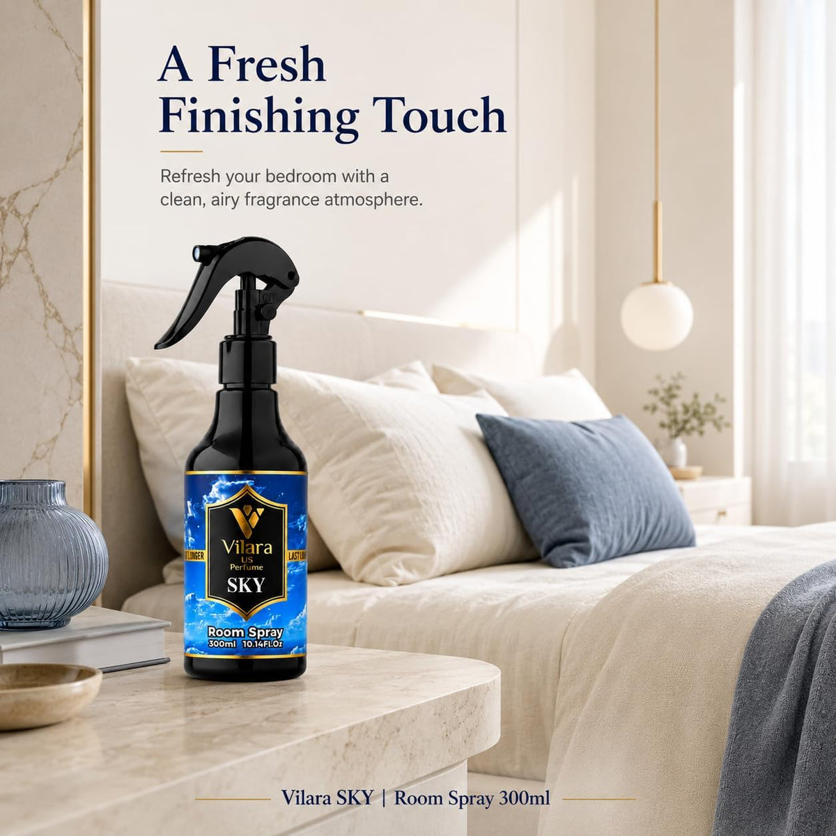 Room Spray Freshener - Long-Lasting Luxury Scents - Room and Linen Spray for Bedding, Sheets, Fabric, Furniture for Aromatherapy - 10.14 Fl Oz (Sky)