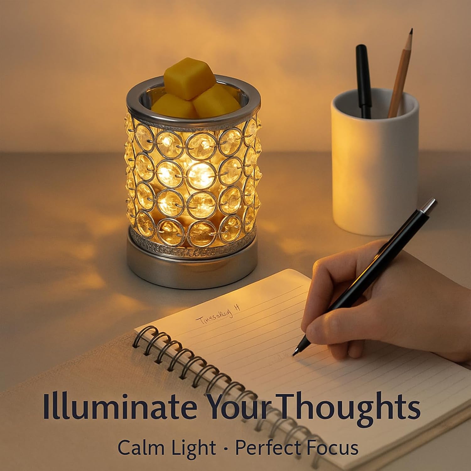 Electric Crystal Wax Melt Warmer - Bulb Heating, Elegant Crystal Design, Quickly Melts Wax Blocks, Releases Long-Lasting Fragrance