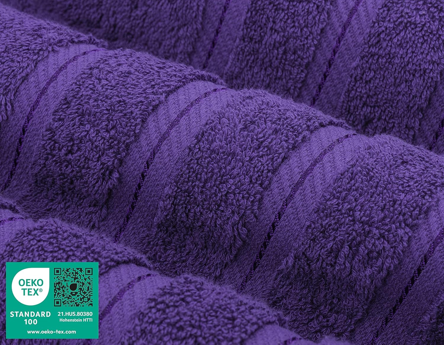 Luxury 6 Piece Towel Set, 100% Cotton Turkish Towels for Bathroom, Purple Towel Sets