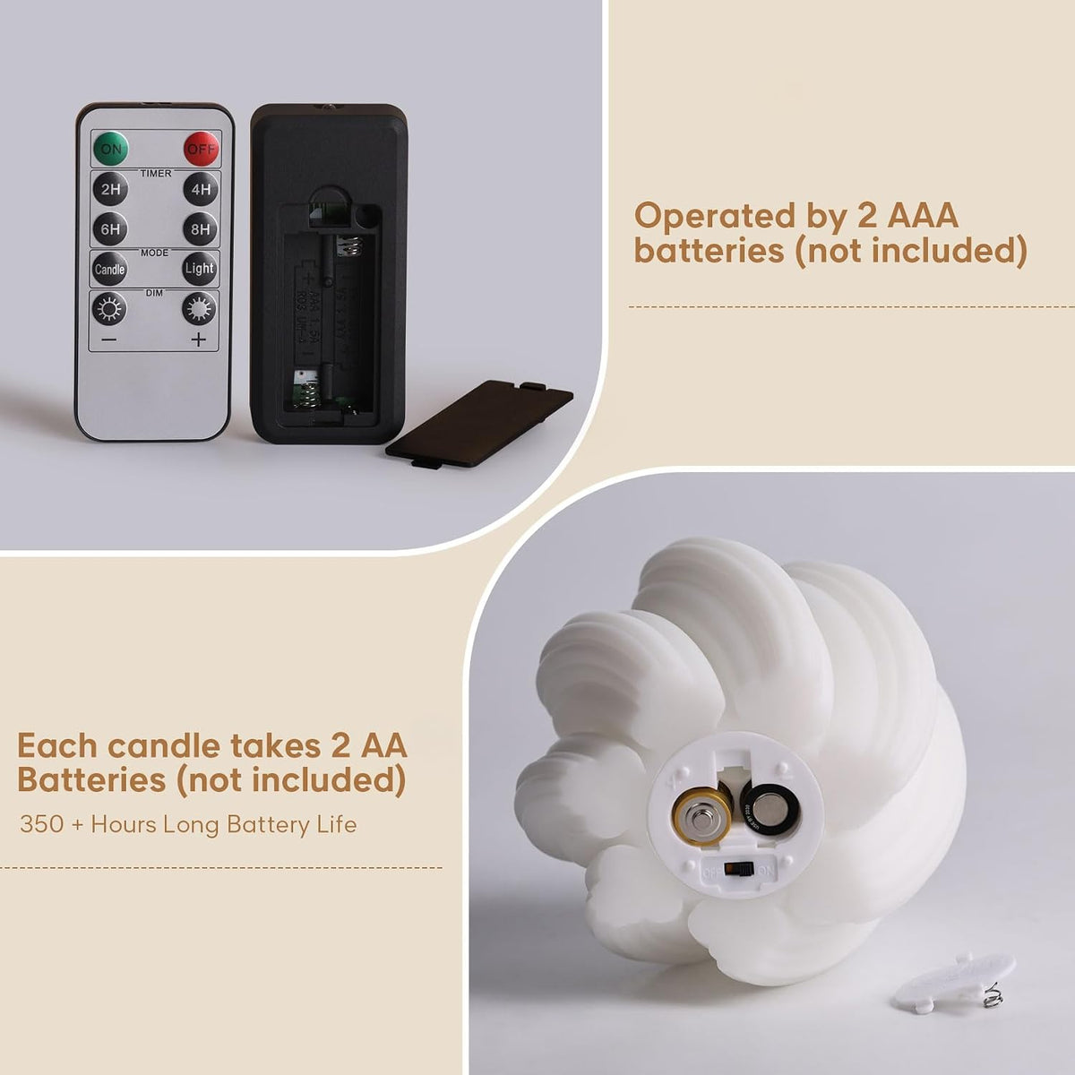 White Swirl Flameless Candle with Remote Timer