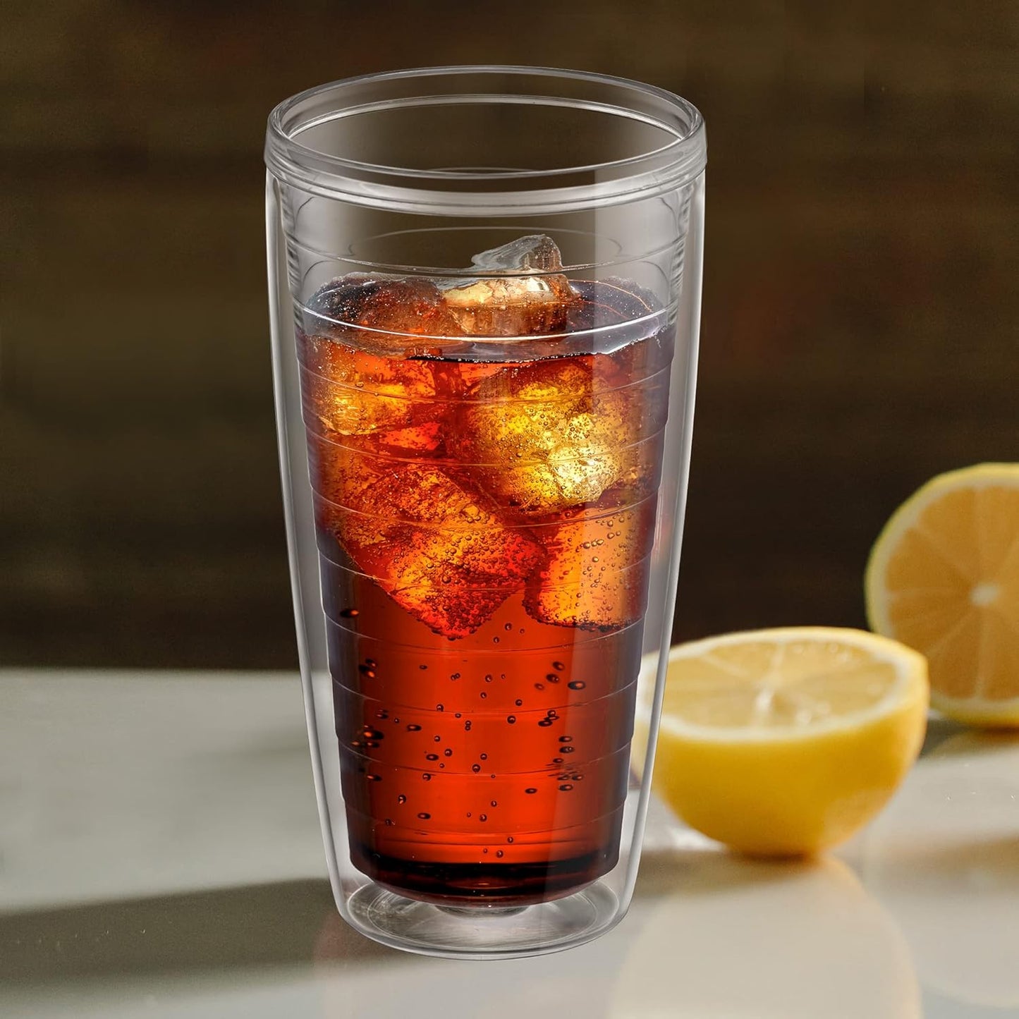  Alaska - 24-Ounce Insulated Plastic Tumblers (Set of 4), Double-Wall Plastic Drinking Glasses, All-Clear Reusable 