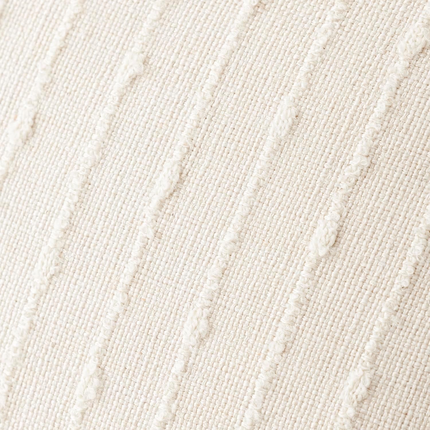 Decorative Striped Boucle Throw Pillow Covers 20X20 Cream White