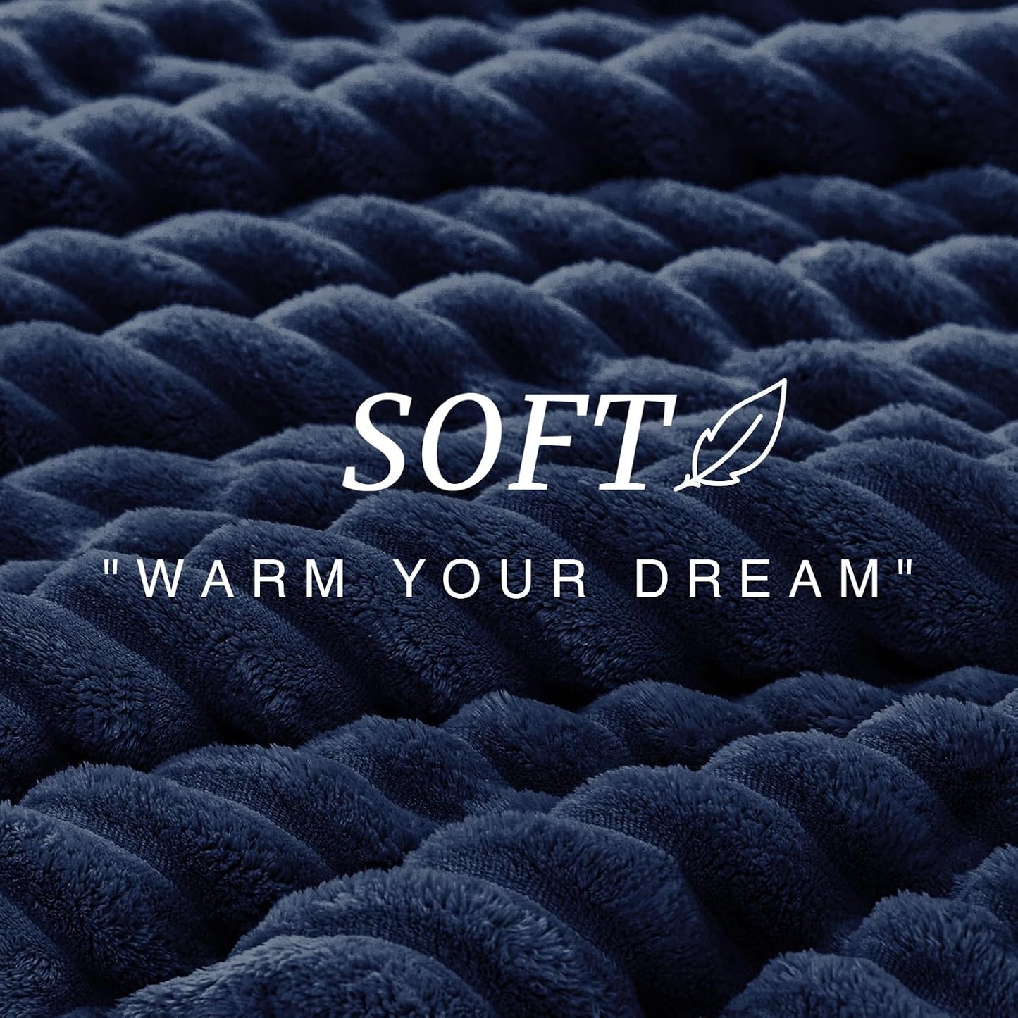 Fluffy Comforter Set Full Size,3 Pieces Bed Set,Navy Blue