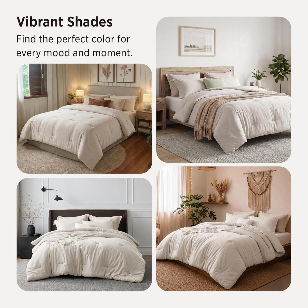 Queen Size Comforter Sets, Beige Cationic Dyed Bedding Set 3 Pcs