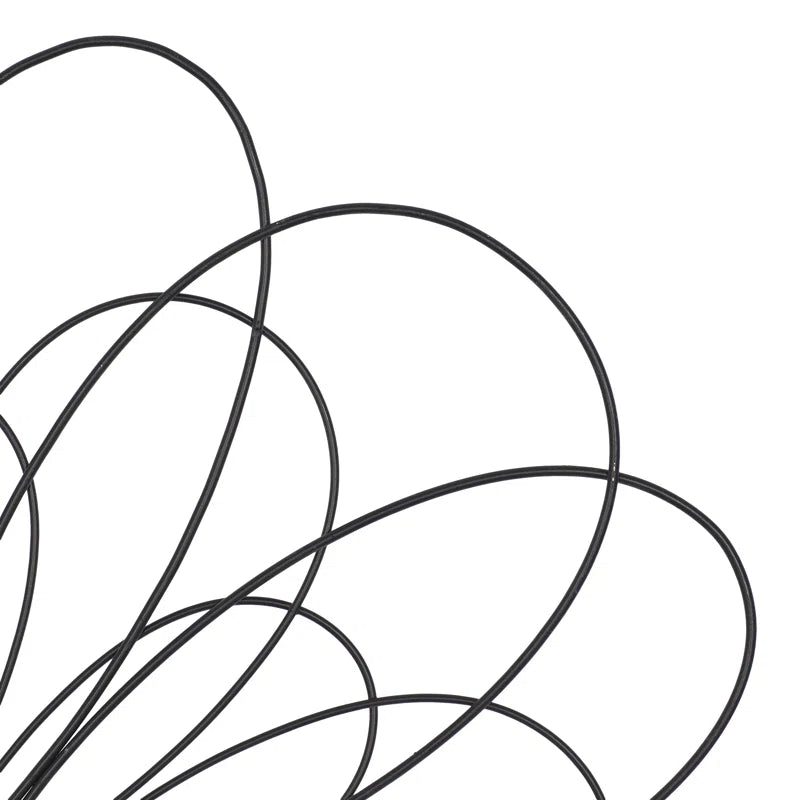 Black Metal Floral 3D Wire Home Wall Decor, 29" X 1" X 29"