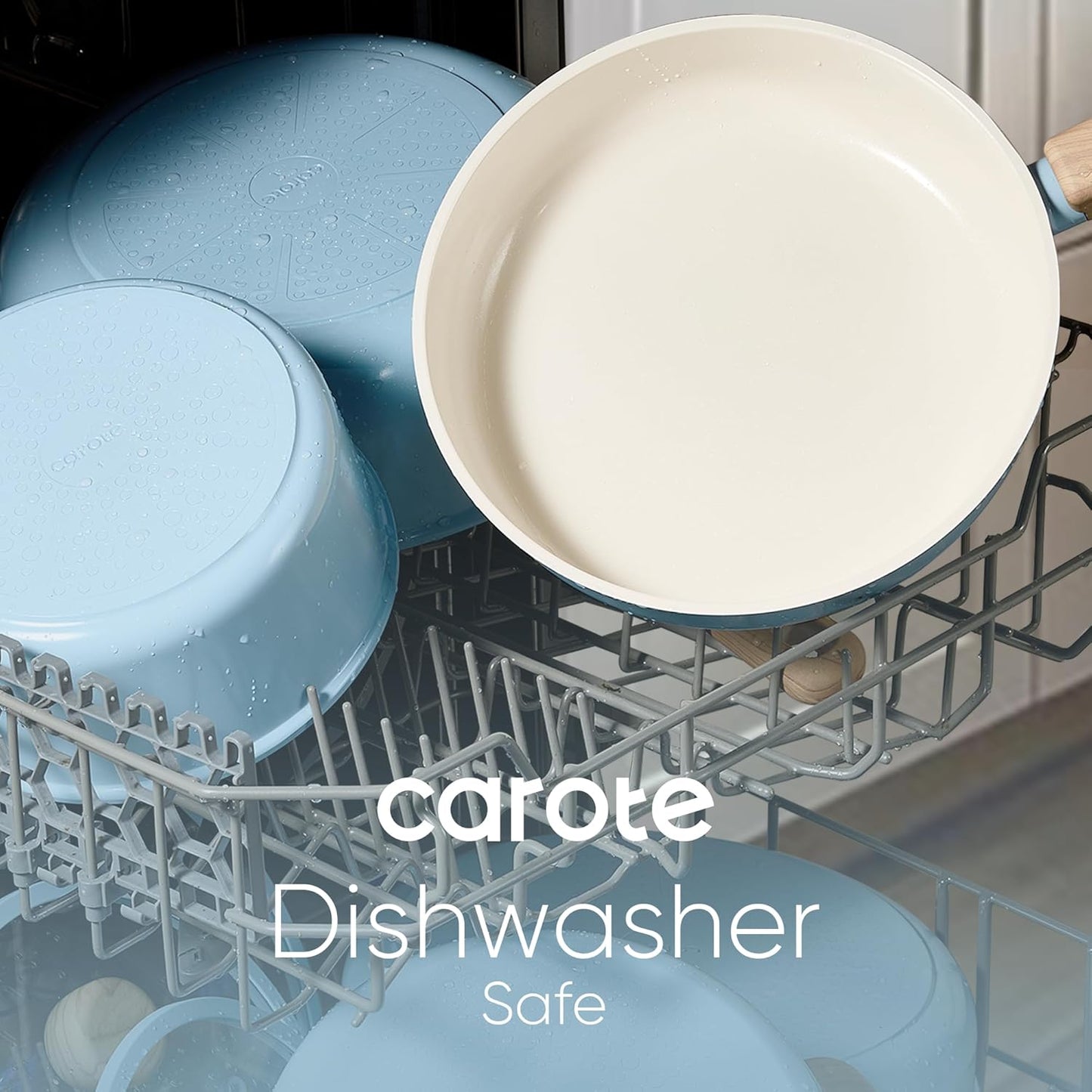 24Pcs Ceramic Cookware Set, Pots and Pans Non Stick Kitchen Cookware Sets, Pots and Pans Set Cooking Set with Knife Set