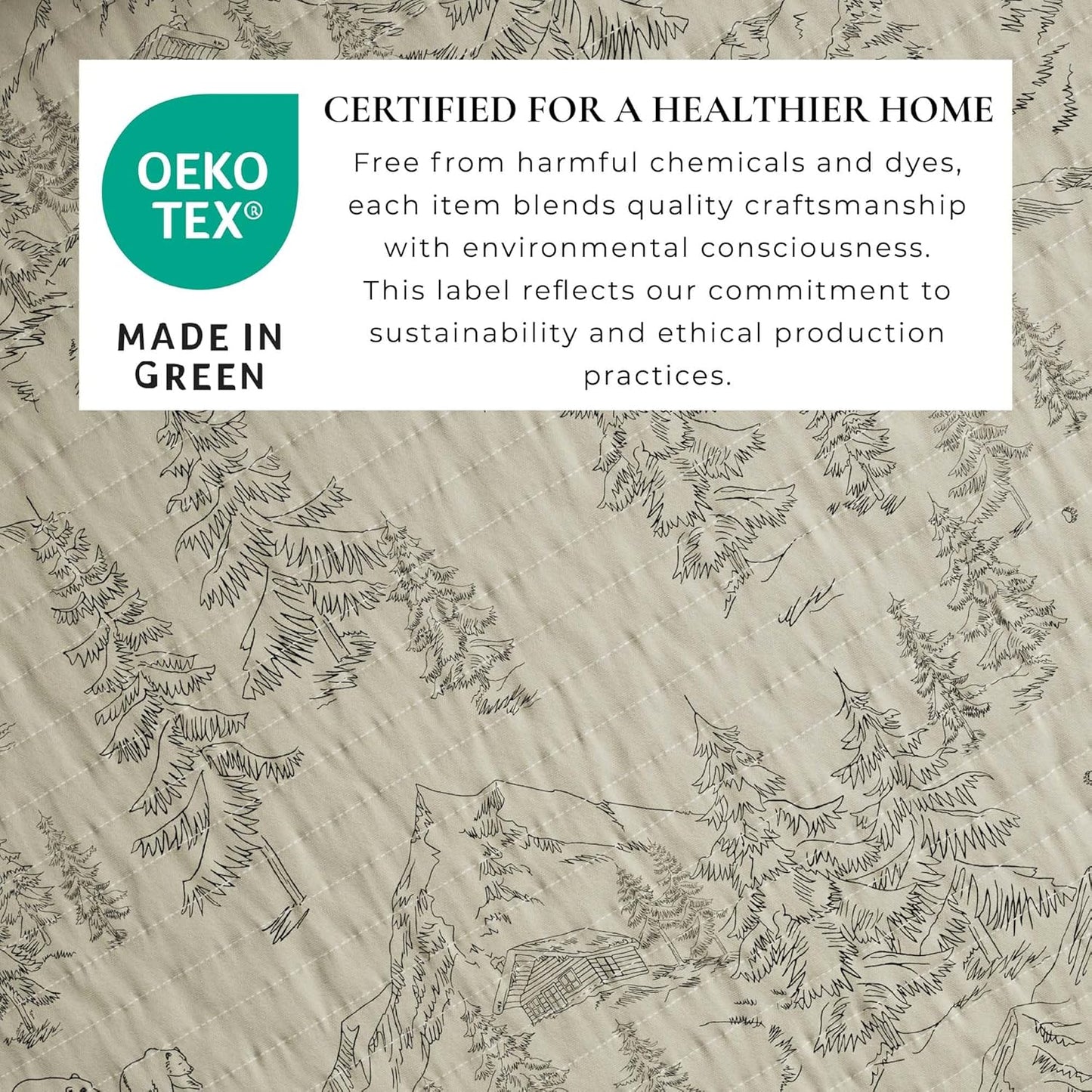 Twin/Twin XL Reversible Rustic Lodge Bear Bedspread Quilt with Sham - All Season Cabin Coverlet Bedding Set (Includes 1 Quilt, 1 Pillow Sham)
