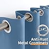 Denim Blackout Curtains for Living Room 84 Inch Length - Thermal Insulated with Grommet Room Darkening Window Drapes for Bedroom Dining, 2 Panels, 52 X 84 Inch