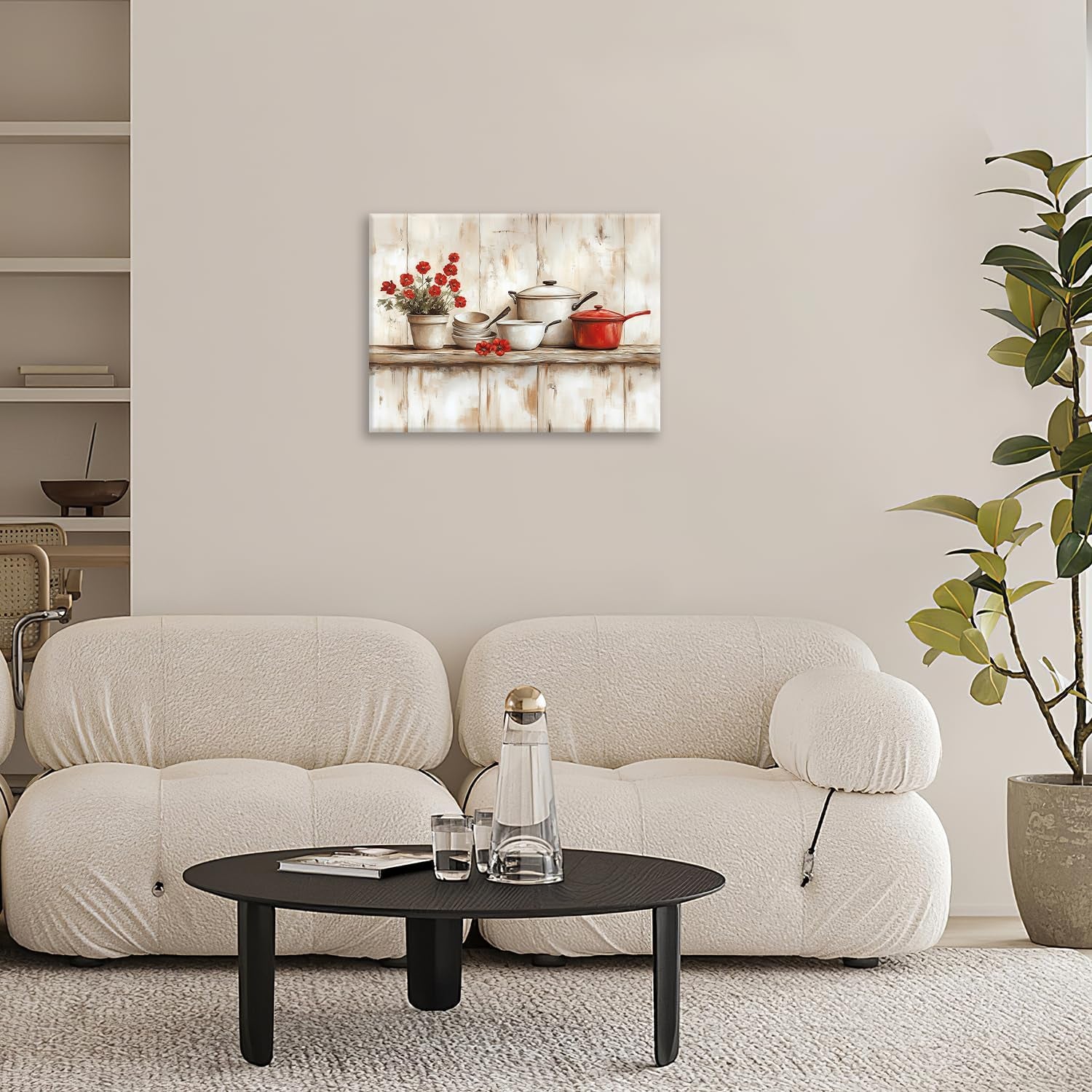 Rustic Kitchen Wall Art, Farmhouse Flower Pictures Wall Decor, 16"X12"