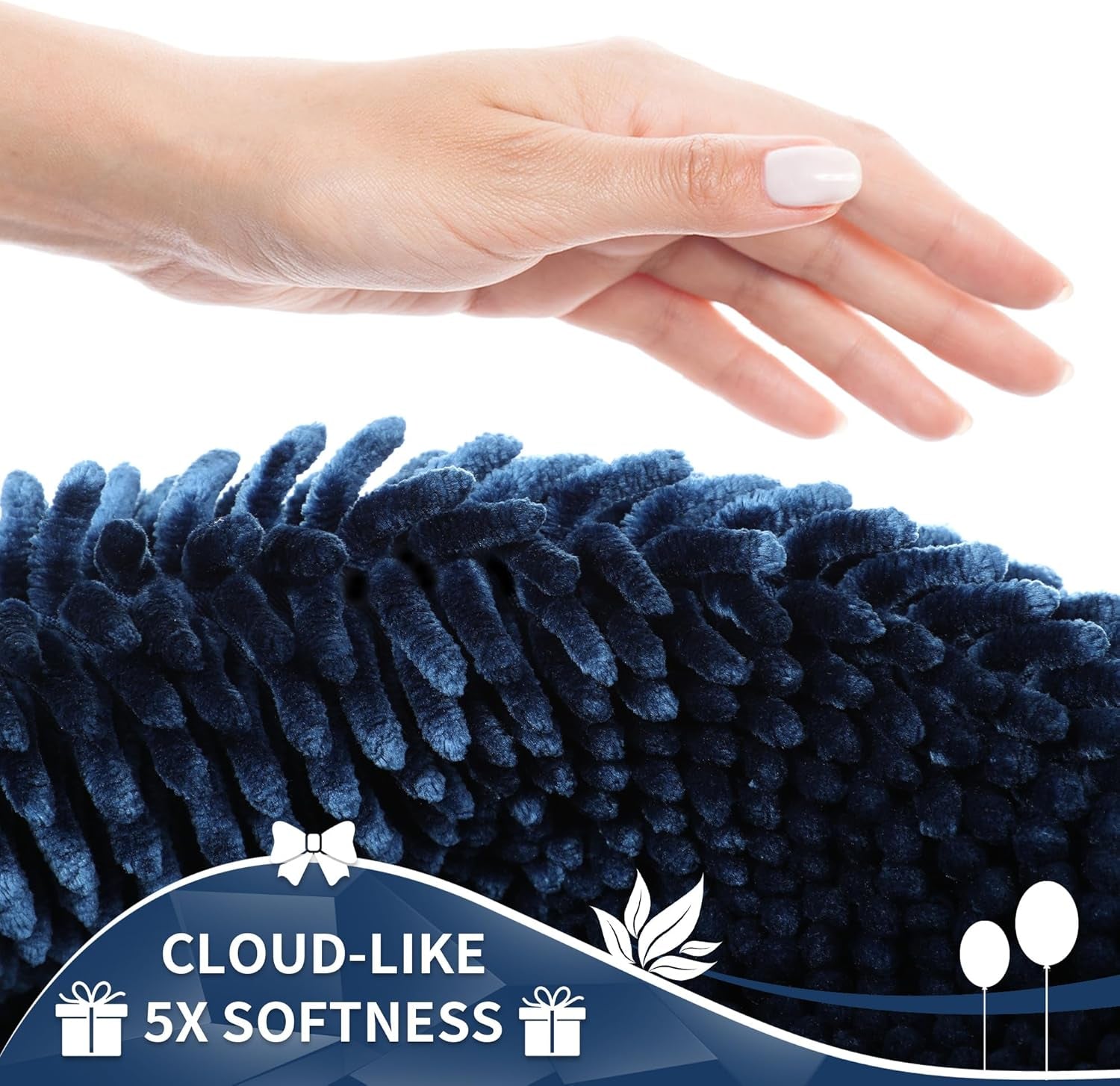 Bathroom Rugs Sets 2 Piece, Soft Absorbent Bathmat Non-Slip Backing, 31.5"X20"+24"X20", Blue